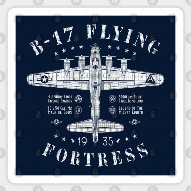 B-17 Flying Fortress Sticker by 909 Apparel